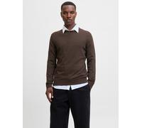 Strickpullover JACK & JONES "JJEEMIL KNIT CREW NECK NOOS", Damen, Gr. L, mulch detail:twist, Strick, Obermaterial: 60% Baumwolle, 20% Nylon, 20% Viskose, unifarben, regular fit taillenbedeckt, Rundhal