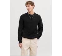 Strickpullover JACK & JONES "JORBLEECKER KNIT CREW NECK BF", Herren, Gr. S, schwarz, Strick, Obermaterial: 65% Polyacryl, 35% Baumwolle, unifarben, regular fit hüftlang, Rundhals, Strickbündchen, Pull