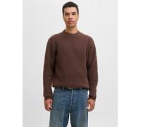 Strickpullover JACK & JONES "JORYORK OLLIE KNIT CREW NECK", Herren, Gr. XXL, deep mahogany, Strick, Obermaterial: 51% Polyester, 41% Polyacryl, 5% Wolle, 3% Elasthan, unifarben, relaxed fit normal, Ru