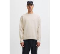 Strickpullover JACK & JONES "JPRBLABRADFORT KNIT CREW NECK", Damen, Gr. M, beige (silber lining detail:melange), Strick, Obermaterial: 67% Polyester, 25% Polyacryl, 8% Nylon, meliert, relaxed fit norm