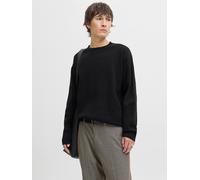 Strickpullover JACK & JONES "JPRBLABRADFORT KNIT CREW NECK", Herren, Gr. L, schwarz, Strick, Obermaterial: 67% Polyester, 25% Polyacryl, 8% Nylon, unifarben, relaxed fit normal, Rundhals, Pullover (35