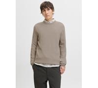 Strickpullover JACK & JONES "JPRBLAREAGAN KNIT CREW NECK", Herren, Gr. XL, greige detail:twist, Strick, Obermaterial: 100% Baumwolle, unifarben, modisch, regular fit normal, Rundhals, Langarm Rippbünd