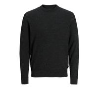 Strickpullover JACK & JONES "JPRBLAREAGAN KNIT CREW NECK", Herren, Gr. M, volcanic ash detail:twist, Strick, Obermaterial: 100% Baumwolle, unifarben, regular fit normal, Rundhals, Rippbündchen, Pullov