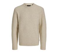 Strickpullover JACK & JONES "JPRBLASIMON SOUFFLE KNIT CREW NECK SN", Herren, Gr. XL, ancient scroll detail:solid, Strick, Obermaterial: 44% Polyester, 35% Polyacryl, 9% Nylon, 8% Wolle, 4% Elasthan, u