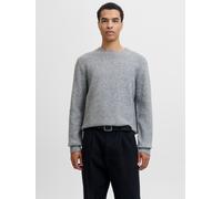 Strickpullover JACK & JONES "JPRBLAWILSON KNIT CREW NECK", Herren, Gr. L, light grau melange, Strick, Obermaterial: 64% Polyester, 30% Polyacryl, 6% Wolle, meliert, regular fit, Rundhals, Rippbündchen