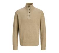 Strickpullover JACK & JONES "JPRBLURICHARD KNIT HIGH NECK", Herren, Gr. M, tigers eye detail:melange, Strick, Obermaterial: 73% Polyester, 27% Polyacryl, meliert, regular fit, hoch geschlossener Aussc
