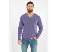 Strickpullover JAN VANDERSTORM "Pullover KEIMO", Herren, Gr. 5XL, lila (helllila melange), unifarben, normal, V-Ausschnitt, Pullover Strickpullover (97388344-5XL) helllila melange