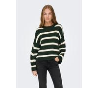 JdY Damen JDYJUSTY L/S Stripe Pullover KNT NOOS Strickpullover, Scarab/Stripes:Eggnog, S