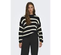 Jdy Justy Stripe O Neck Sweater Braun,Schwarz XL Frau (Herstellerartikelnummer: 15264902-Black/StripesEggnog-XL)