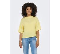Strickpullover JDY "JDYLINEA S/S PULLOVER O-NECK KNT NOOS", Damen, Gr. XS, pastel gelb, Strick, Obermaterial: 80% Polyacryl, 20% Polyester, unifarben, normal, Rundhals, Rippstrickbündchen, Pullover St