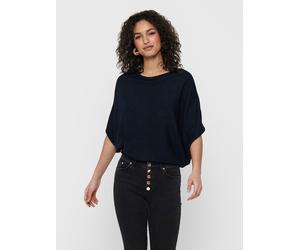 Strickpullover JDY "JDYNEW BEHAVE BATSLEEVE PULLOV. KNT NOOS", Damen, Gr. S, blau (sky captain detail:melange), Strick, Obermaterial: 60% Polyester, 25% Viskose, 15% Nylon, meliert, hüftlang, U-Boot-A