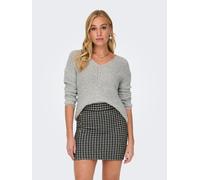 Strickpullover JDY "JDYNEW MEGAN L/S PULLOVER KNT NOOS", Damen, Gr. XXL, weiß (cloud dancer detail:with schwarz ply), Strick, Obermaterial: 88% Polyacryl, 12% Polyester, unifarben, normal, V-Ausschnit