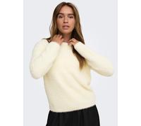 Strickpullover JDY "JDYPRIME JAYLA L/S ON PULLOVER KNT", Damen, Gr. M, weiß (cloud dancer), Strick, Obermaterial: 68% Nylon, 24% Polyester, 8% Viskose, unifarben, normal, Rundhals, Pullover Strickpull