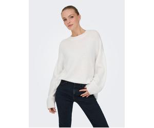 Strickpullover JDY "JDYSONJA L/S O-NECK PULLOVER KNT NOOS", Damen, Gr. M, cloud dancer detail:melange, Strick, Obermaterial: 57% Polyester, 26% Polyacryl, 14% Nylon, 3% Elasthan, meliert, normal, Rund
