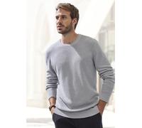 Strickpullover JOHN DEVIN "bis Größe 5XL", Herren, Gr. S (44/46), grau (hellgrau), Strick, Obermaterial: 50% Baumwolle, 50% Polyacryl, unifarben, regular fit normal, Rundhals, Strickbündchen, Pullover