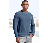 Strickpullover JOHN DEVIN "bis Größe 5XL", Herren, Gr. 4XL (68/70), blau, Strick, Obermaterial: 50% Baumwolle, 50% Polyacryl, regular fit normal, Rundhals, Strickbündchen, Pullover Strickpullover, Pul