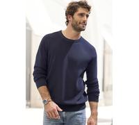 Strickpullover JOHN DEVIN "bis Größe 5XL", Herren, Gr. XXL (60/62), blau (navy), Strick, Obermaterial: 50% Baumwolle, 50% Polyacryl, unifarben, regular fit normal, Rundhals, Strickbündchen, Pullover S
