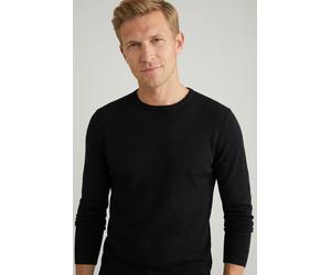 Strickpullover JOOP "Denny", Herren, Gr. M, marine, Strick, Obermaterial: 100% Wolle, clean, unifarben, regular fit normal, Rundhals, elastischer Bund, Pullover Strickpullover, mit Rundhals (71742222-
