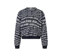 Strickpullover JOOP JEANS "Kalissa", Damen, Gr. L, blau (open blau), Strick, Obermaterial: 60% Polyester, 30% Nylon, 10% Wolle, gemustert, mehrfarbig, regular fit normal, Rundhals, eingesetzt Rippstri