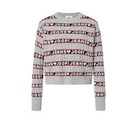 Strickpullover JOOP "Karen", Damen, Gr. M, grau (open grau), Strick, Obermaterial: 60% Baumwolle, 30% Nylon, 10% Schurwolle, gemustert, mehrfarbig, regular fit kurz, Rundhals, eingesetzt Rippstrickbün