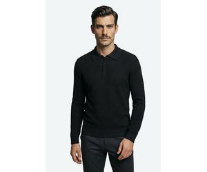 Strickpullover JOOP "Wiktor", Herren, Gr. M, schwarz (dunkelblau), Strick, Obermaterial: 100% Baumwolle, clean, unifarben, regular fit normal, Rundhals, eingesetzt Rippstrickbündchen, Pullover Strickp