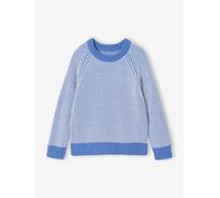 Strickpullover Jungen, zweifarbig blau Gr. 140 von vertbaudet