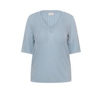 Strickpullover KAFFE CURVE "Damen Strickpullover KCabeline", Damen, Gr. XL, blau (blau fog), Obermaterial: 60% Polyester Pol. recyc.. 40% Viskose CV., Pullover Strickpullover (85676156-XL) blau fog