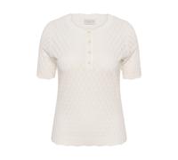 Strickpullover KAFFE CURVE "Damen Strickpullover KCbirthe", Damen, Gr. L, weiß (chalk cc.), Obermaterial: 60% Polyester Pol. recyc.. 40% Viskose CV., Pullover Strickpullover (46785034-L) chalk cc.