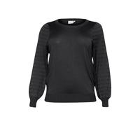 KAFFE CURVE KClini Knit Pullover Damen Strickpullover Rundhals Langarm Pulli Sweater Große Größen Black Oyster L