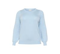 Strickpullover KAFFE CURVE "Damen Strickpullover KClini", Damen, Gr. M, blau (celestial blau), Obermaterial: 80% Viskose CV. 20% Nylon NY., Pullover Strickpullover (59601122-M) celestial blau