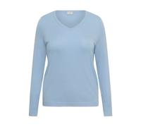 Strickpullover KAFFE CURVE "Damen Strickpullover KClizzy", Damen, Gr. L, blau (blau fog), Obermaterial: 80% Viskose LENZING ECOVERO CV LenzEcov. 20% Nylon NY., Pullover Strickpullover (34701851-L) bla