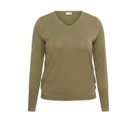Strickpullover KAFFE CURVE "Damen Strickpullover KClizzy", Damen, Gr. M, grün (aloe), Obermaterial: 80% Viskose LENZING ECOVERO CV LenzEcov. 20% Nylon NY., Pullover Strickpullover (95796210-M) aloe