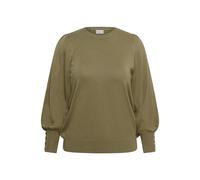 Strickpullover KAFFE CURVE "Damen Strickpullover KClizzy", Damen, Gr. M, grün (aloe), Obermaterial: 80% Viskose LENZING ECOVERO CV LenzEcov. 20% Nylon NY., Pullover Strickpullover (35351452-M) aloe