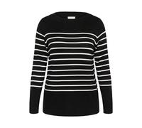 Strickpullover KAFFE CURVE "Damen Strickpullover KClizzy", Damen, Gr. S, schwarz (schwarz with chalk stripe), Obermaterial: 80% Viskose CV. 20% Nylon NY., Pullover Strickpullover (55556529-S) schwarz 