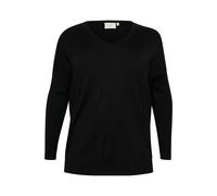 KAFFE CURVE Strickpullover KCmachi Damen Strickpullover Langarm Pullover Große Größen Black Deep M