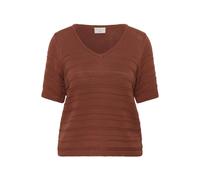 Strickpullover KAFFE CURVE "Damen Strickpullover KCmelia", Damen, Gr. M, braun (henna), Obermaterial: 50% Baumwolle CO. 50% Polyacryl PAN., Pullover Strickpullover (39148930-M) henna