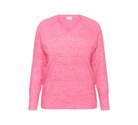 Strickpullover KAFFE CURVE "Damen Strickpullover KCniela", Damen, Gr. M, pink (pink power melange), Obermaterial: 60% Polyester Pol. recyc.. 12% Polyacryl PAN. 10% Nylon NY. 9% Polyester PES. 6% Wolle