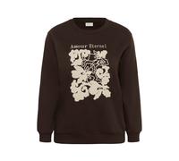 Strickpullover KAFFE CURVE "Damen Sweatshirt KCroselda", Damen, Gr. S, braun (coffee bean), Obermaterial: 66% Baumwolle CO. 34% Polyester PES., Pullover Strickpullover (82427400-S) coffee bean