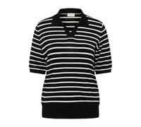 Strickpullover KAFFE CURVE "Strickpullover KClizzy", Damen, Gr. L, schwarz (schwarz, chalk stripe), Obermaterial: 80% Viskose CV. 20% Nylon NY., Pullover Strickpullover (48677958-L) schwarz, chalk str