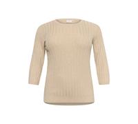 Strickpullover KAFFE CURVE "Strickpullover KClizzy", Damen, Gr. S, beige (feather gray melange), Obermaterial: 80% Viskose CV. 20% Nylon NY., Pullover Strickpullover (69811917-S) feather gray melange