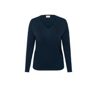 Strickpullover KAFFE CURVE "Strickpullover KClizzy", Damen, Gr. S, blau (midnight marine), Obermaterial: 80% Viskose CV. 20% Nylon NY., Pullover Strickpullover (45308308-S) midnight marine