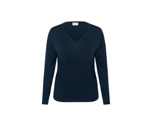 Strickpullover KAFFE CURVE "Strickpullover KClizzy", Damen, Gr. S, blau (midnight marine), Obermaterial: 80% Viskose CV. 20% Nylon NY., Pullover Strickpullover (45308308-S) midnight marine