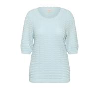 Strickpullover KAFFE CURVE "Strickpullover KClotia", Damen, Gr. S, blau (nantucket breeze), Obermaterial: 50% Baumwolle CO. 50% Polyacryl PAN., Pullover Strickpullover (21437761-S) nantucket breeze