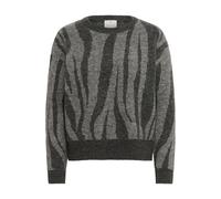 Strickpullover KAFFE "Damen Strickpullover KAbitzy", Damen, Gr. XXL, grau (grau m, dunkelgrau m animal), Obermaterial: 35% Polyester PES. 32% Polyacryl PAN. 17% Wolle mw. 12% Nylon NY. 4% Elasthan EL.