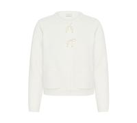 Strickpullover KAFFE "Damen Strickpullover KAbowie", Damen, Gr. XXL, weiß (chalk), Obermaterial: 70% Polyester Pol. recyc.. 30% Polyacryl PAN., Pullover Strickpullover (61247154-XXL) chalk