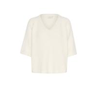 Strickpullover KAFFE "Damen Strickpullover KAemilie", Damen, Gr. M, weiß (chalk), Obermaterial: 64% Polyester PES. 18% Polyacryl PAN. 10% Wolle mw. 5% Alpaka WP. 3% Elasthan EL., Pullover Strickpullov