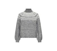 Strickpullover KAFFE "Damen Strickpullover KAgerda", Damen, Gr. XL, grau (dunkelgrau melange, chalk), Obermaterial: 61% Polyester Pol. recyc.. 20% Polyester PES. 12% Nylon NY. 7% Wolle mw., Pullover S