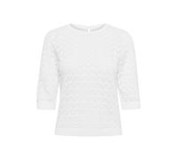 Strickpullover KAFFE "Damen Strickpullover KAkarla", Damen, Gr. M, weiß (chalk), Obermaterial: 100% Baumwolle CO., Pullover Strickpullover (98802751-M) chalk