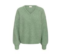 Strickpullover KAFFE "Damen Strickpullover KAlianne", Damen, Gr. M, grün (sea spray melange), Obermaterial: 47% Polyacryl PAN. 35% Polyester PES. 13% Polyamid PA. 5% Wolle mw., Pullover Strickpullover