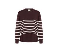 Strickpullover KAFFE "Damen Strickpullover KAlimone", Damen, Gr. L, rot (fudge, chalk stripe), Obermaterial: 50% Viskose LENZING LenzingCV. 28% Polyester PES. 22% Nylon NY., Pullover Strickpullover (8